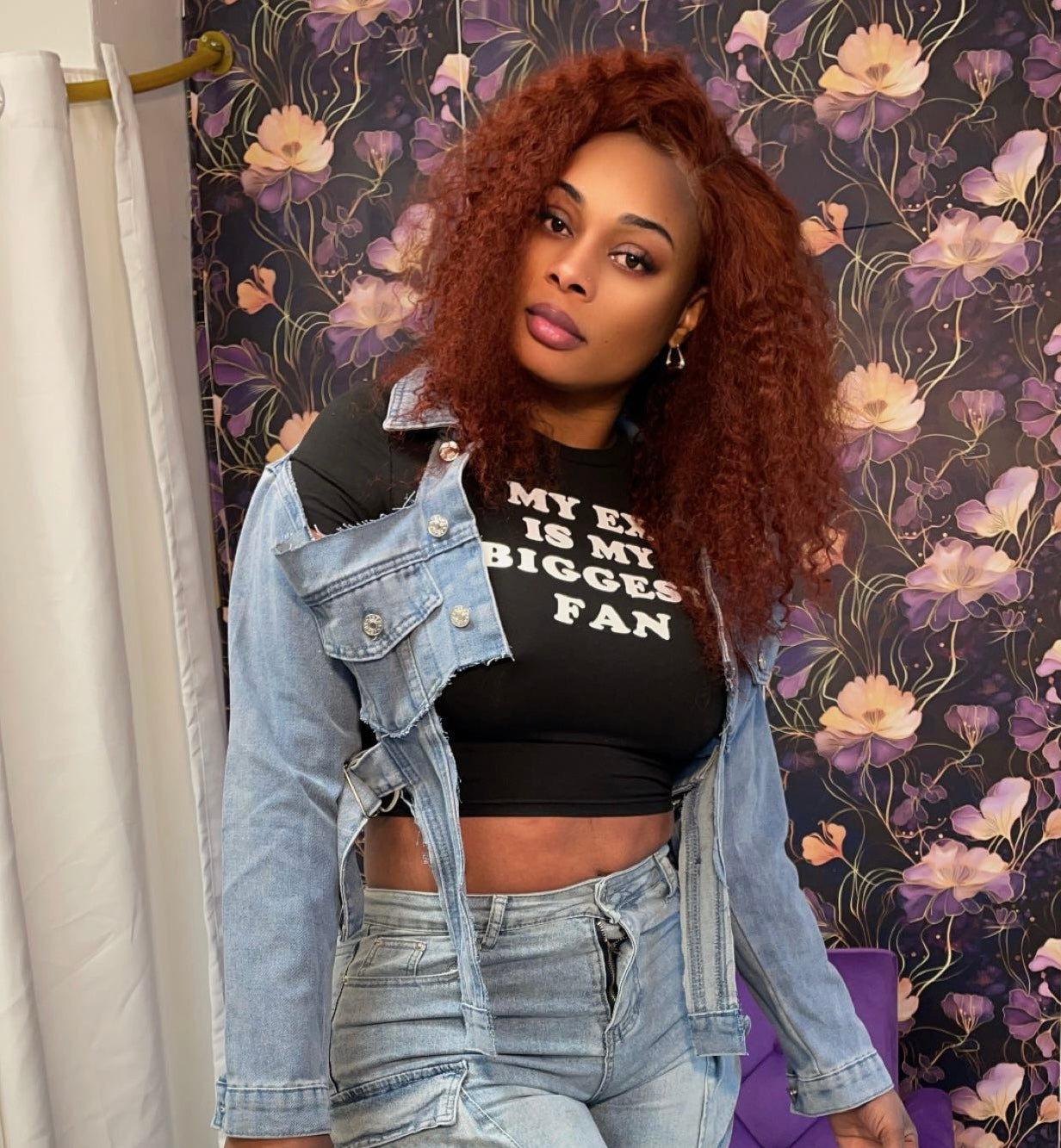 Cold Shoulder Jean Jacket