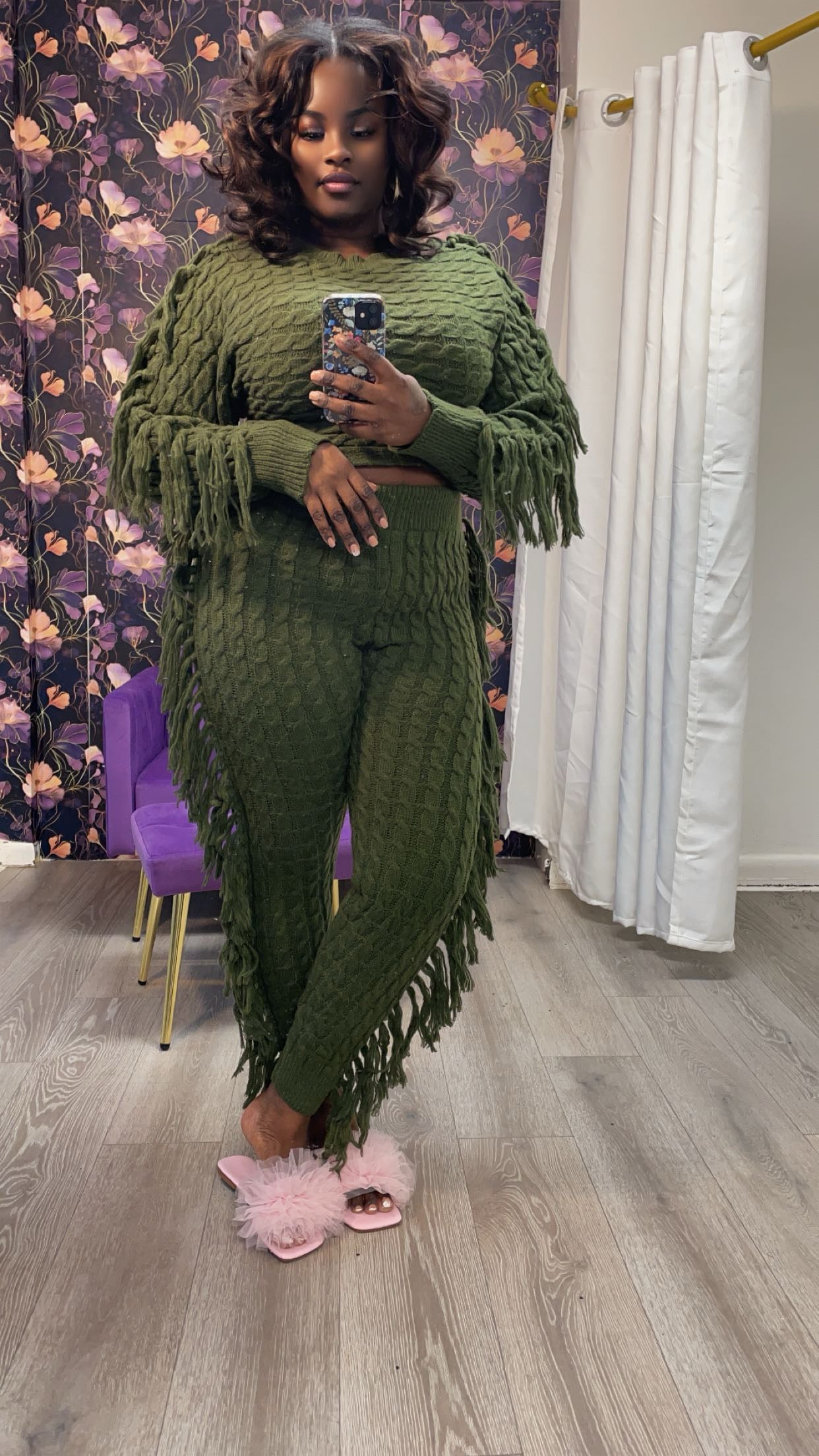 Off The Fringes Sweater Set