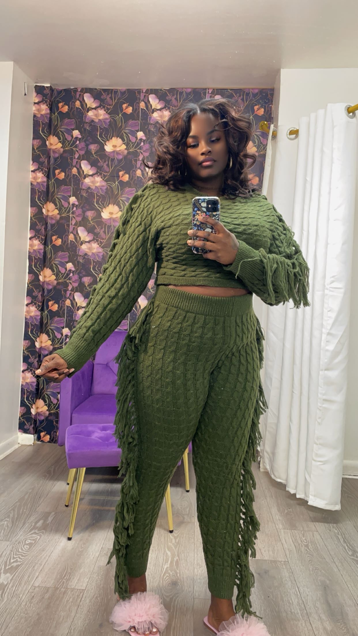 Off The Fringes Sweater Set